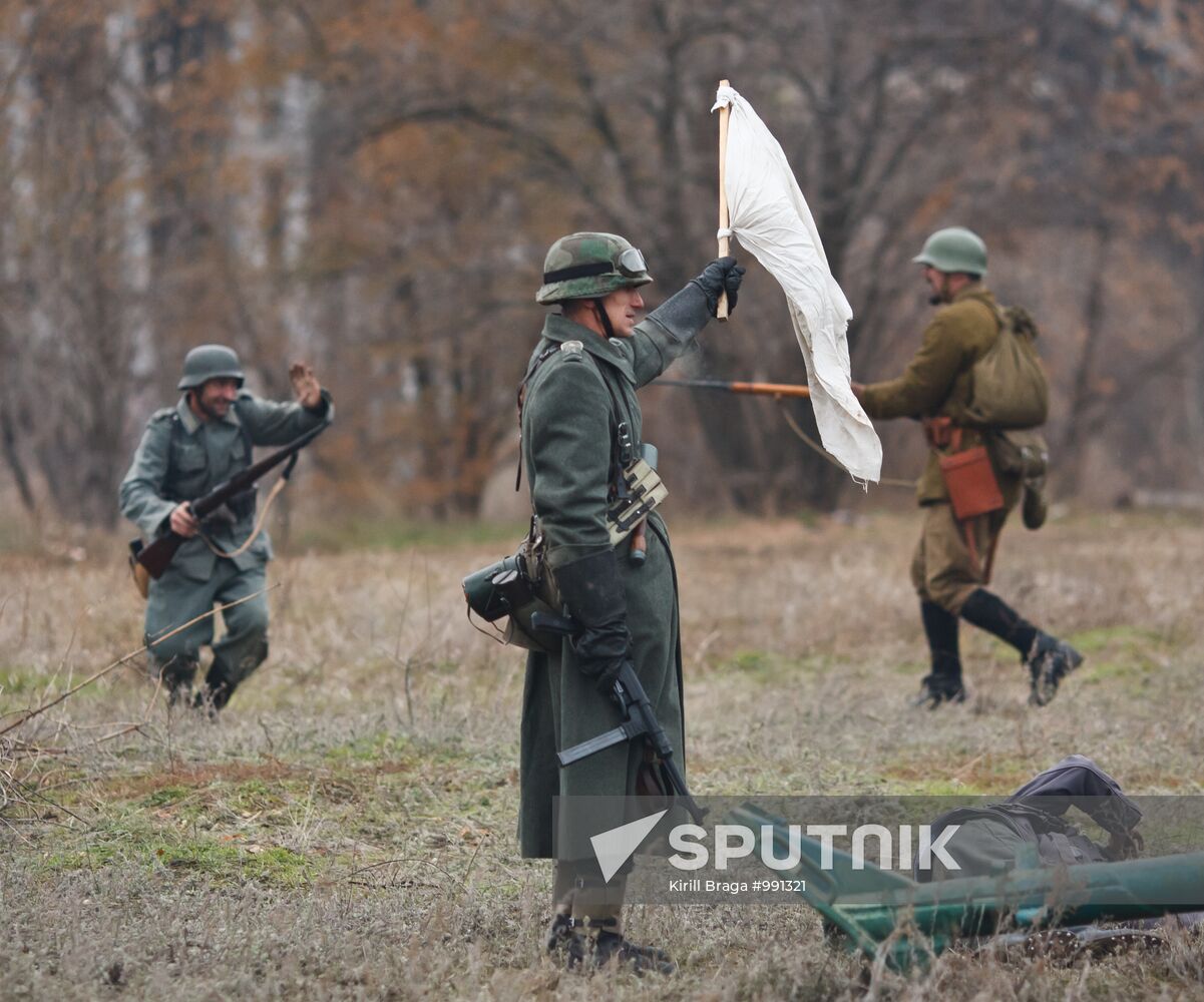 Military-historical reenactment of Stalingrad Battle episode