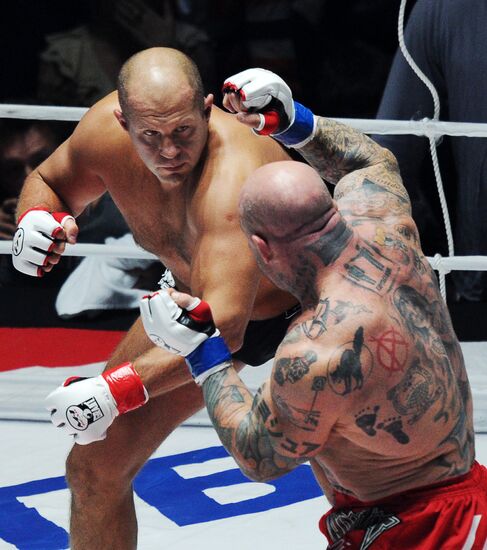 Mixed Martial Arts. Fight between F. Emelianenko and J. Monson