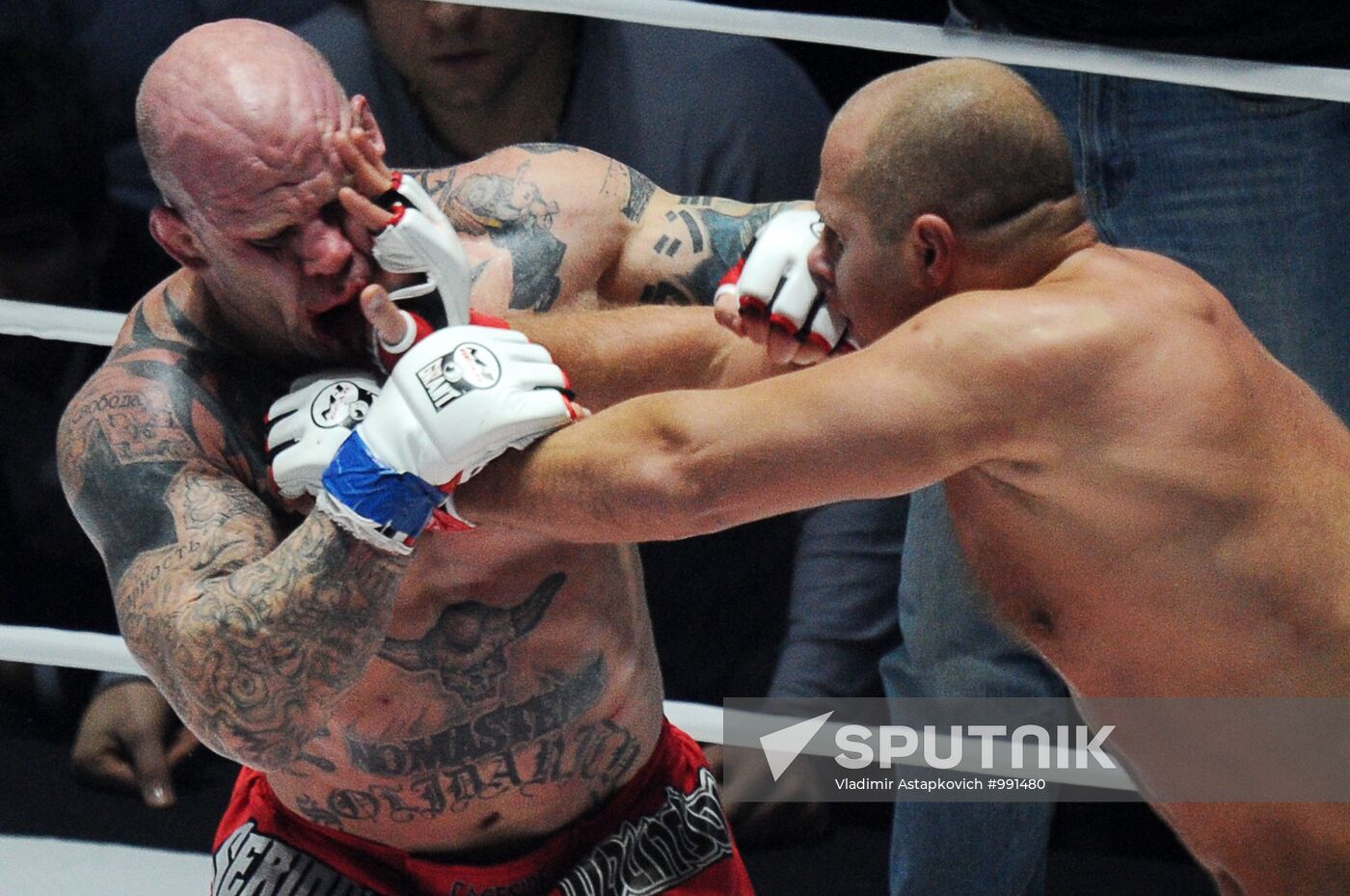 Mixed Martial Arts. Fight between F. Emelianenko and J. Monson