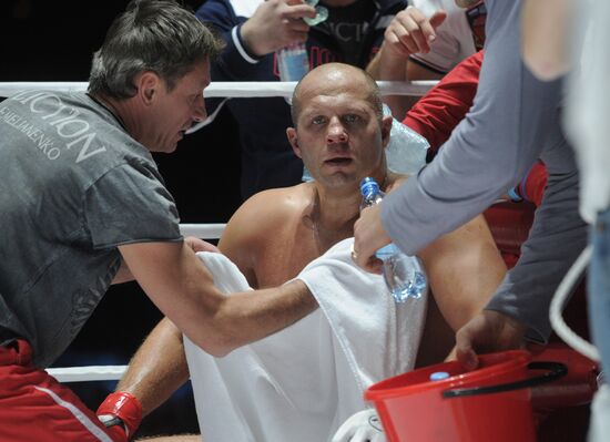 Mixed Martial Arts. Fight between F. Emelianenko and J. Monson