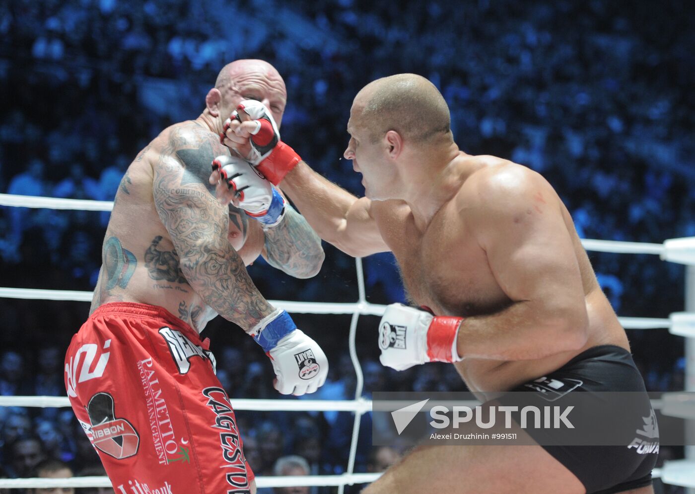 Mixed Martial Arts. Fight between F. Emelianenko and J. Monson