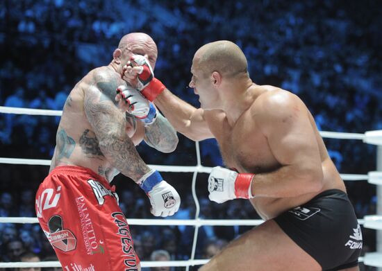 Mixed Martial Arts. Fight between F. Emelianenko and J. Monson