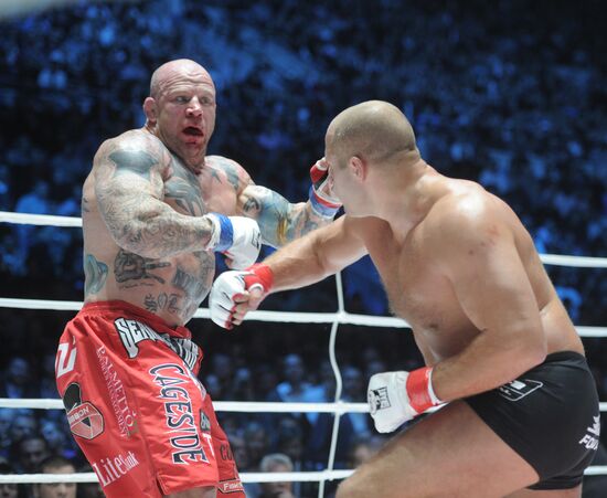 Mixed Martial Arts. Fight between F. Emelianenko and J. Monson