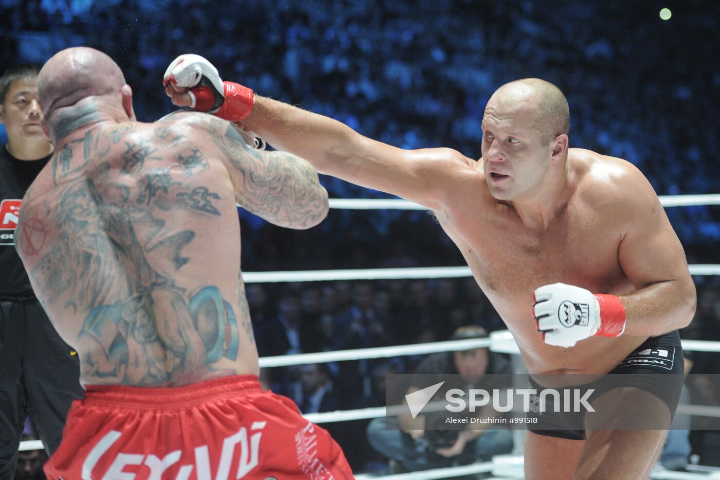 Mixed Martial Arts. Fight between F. Emelianenko and J. Monson