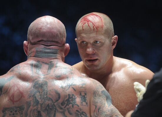 Mixed Martial Arts. Fight between F. Emelianenko and J. Monson