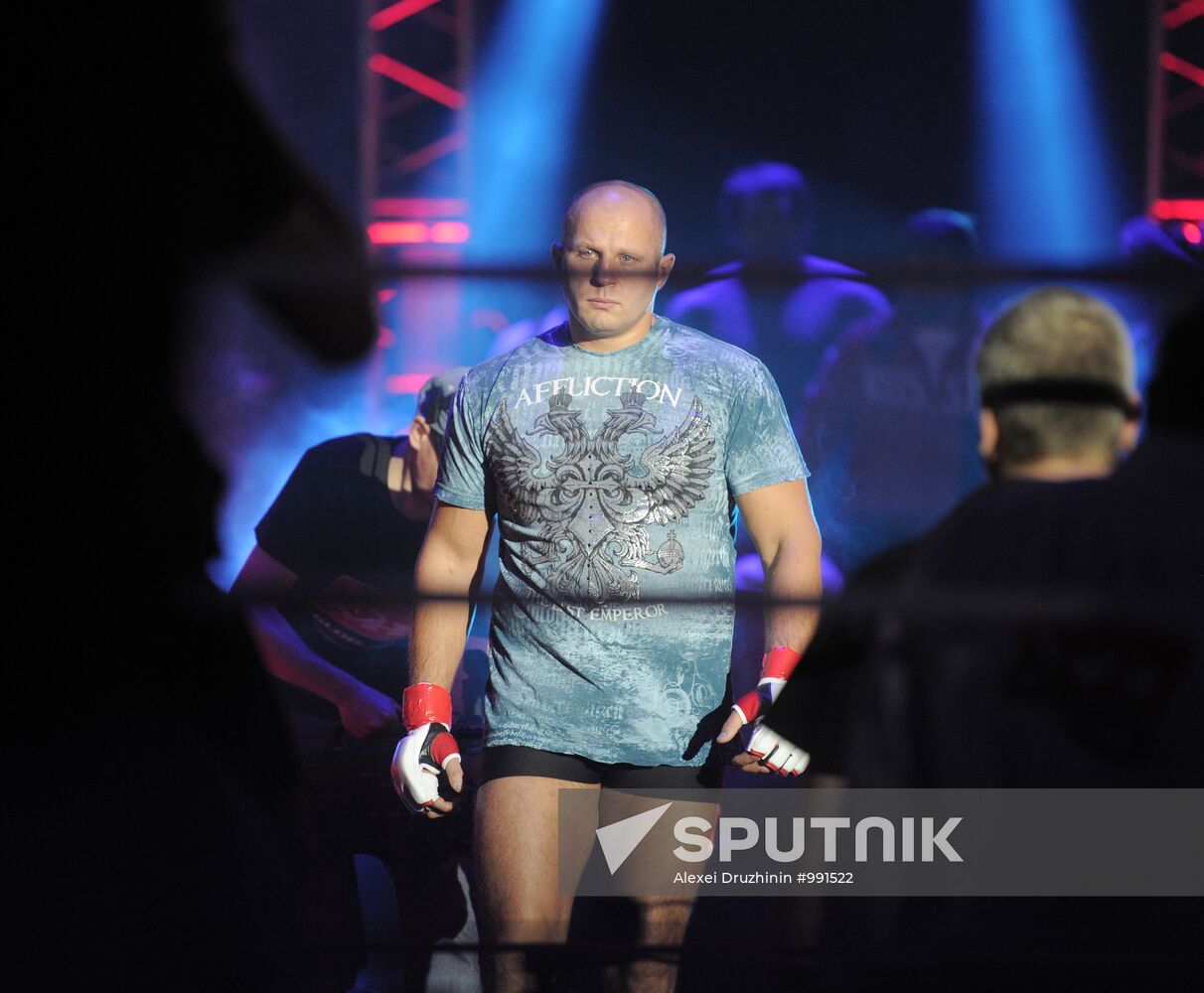 Mixed Martial Arts. Fight between F. Emelianenko and J. Monson
