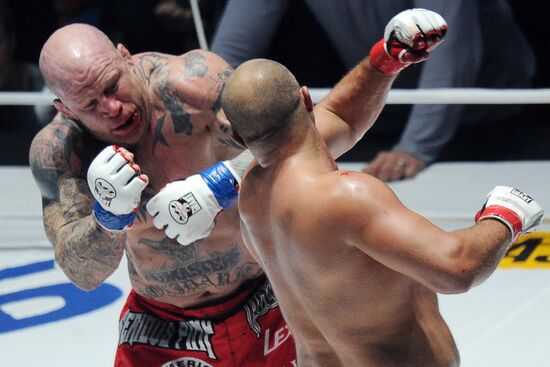 Mixed Martial Arts. Fight between F. Emelianenko and J. Monson