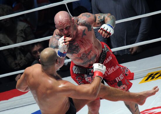 Mixed Martial Arts. Fight between F. Emelianenko and J. Monson