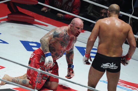 Mixed Martial Arts. Fight between F. Emelianenko and J. Monson