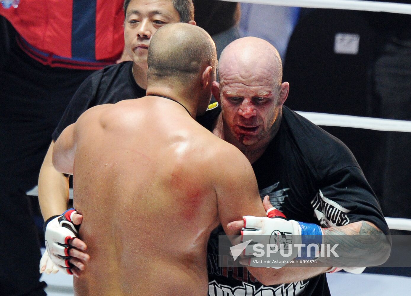 Mixed Martial Arts. Fight between F. Emelianenko and J. Monson