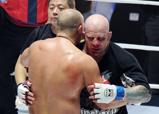 Mixed Martial Arts. Fight between F. Emelianenko and J. Monson