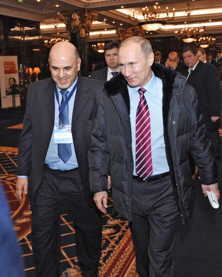 Vladimir Putin at international conference in Moscow