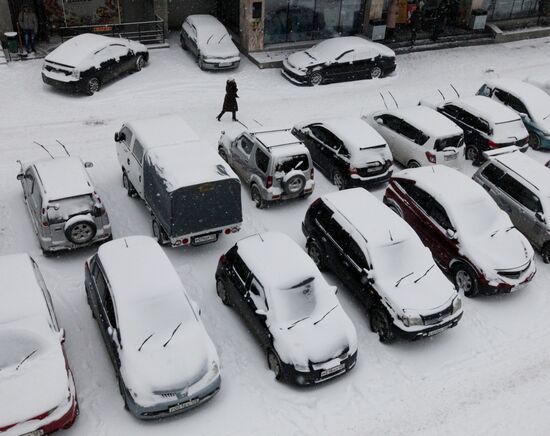 Snowfall in Vladivostok