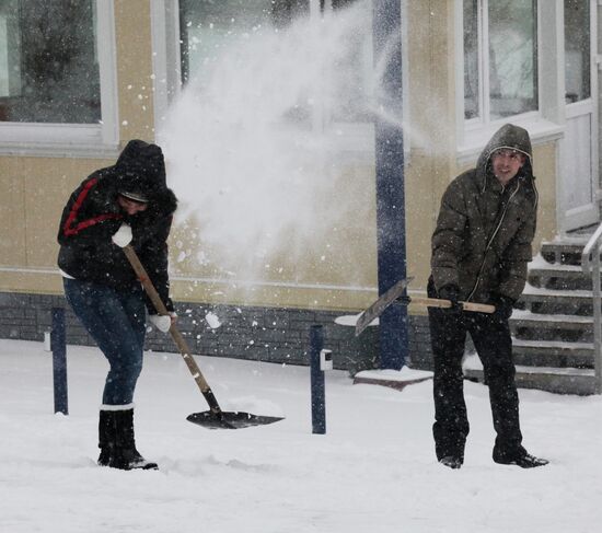 Snowfall in Vladivostok