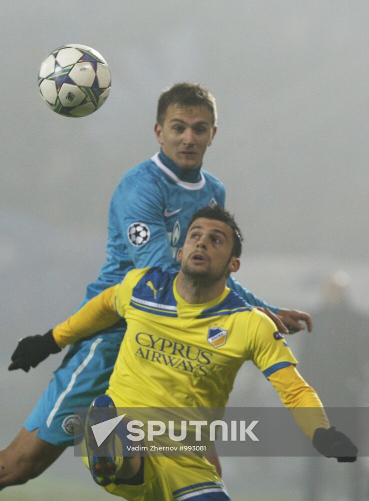 UEFA Champions League. Zenit St. Petersburg vs. APOEL Nicosia