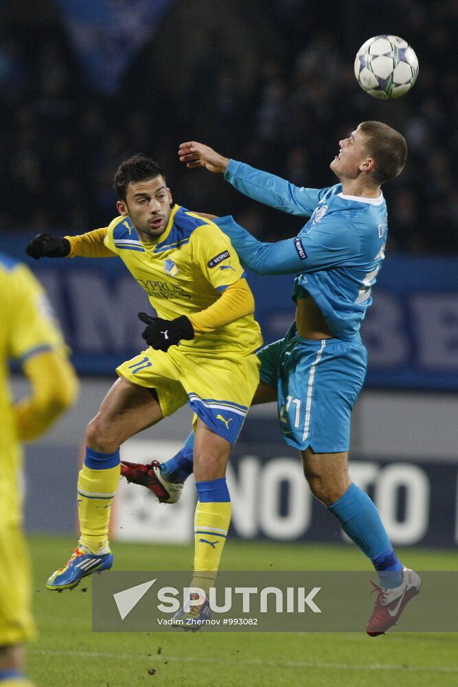 UEFA Champions League. Zenit St. Petersburg vs. APOEL Nicosia