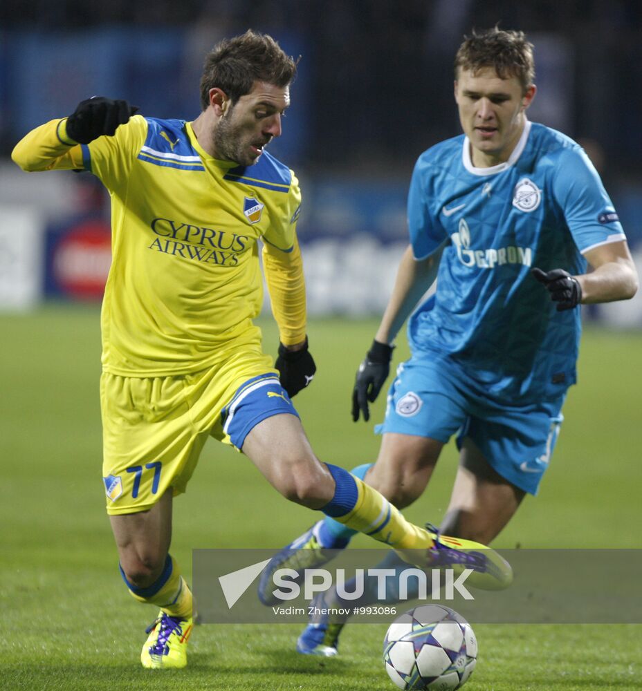 UEFA Champions League. Zenit St. Petersburg vs. APOEL Nicosia