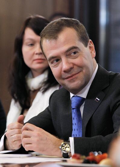 D.Medvedev and V.Putin meets with Women's Forum