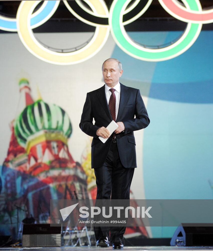 Vladimir Putin at a reception in Kremlin
