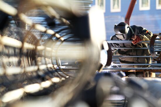 Construction of Butovskaya light-rail line in Moscow