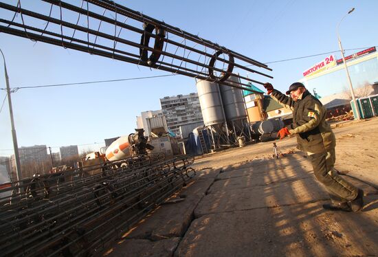 Construction of Butovskaya light-rail line in Moscow