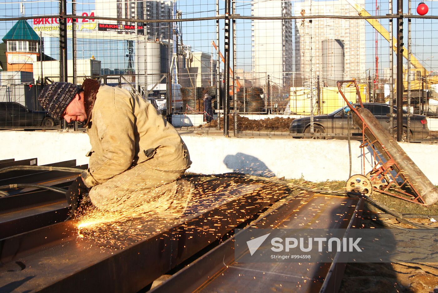 Construction of Butovskaya light-rail line in Moscow