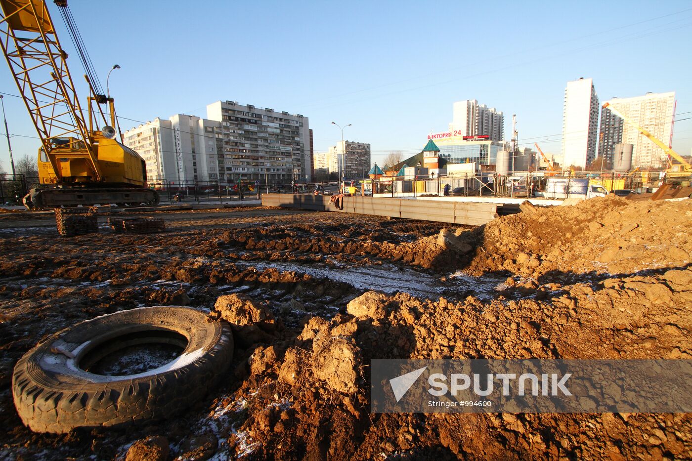Construction of Butovskaya light-rail line in Moscow