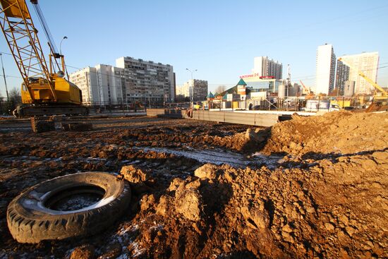 Construction of Butovskaya light-rail line in Moscow