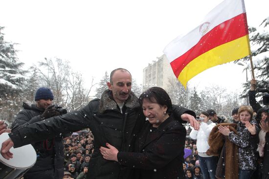 Rallies of Alla Djioyeva's advocates in Tskhinval