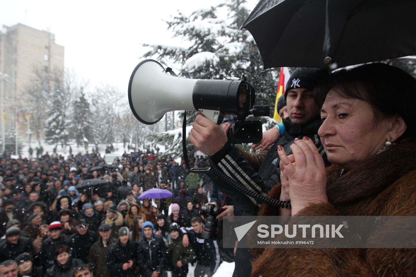 Rallies of Alla Djioyeva's advocates in Tskhinval