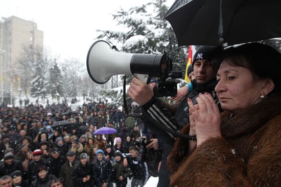 Rallies of Alla Djioyeva's advocates in Tskhinval