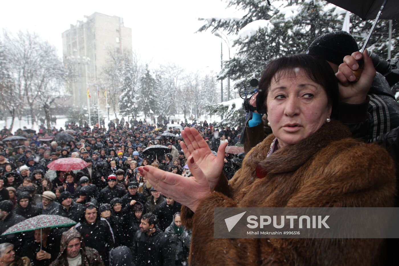 Rallies of Alla Djioyeva's advicates in Tskhinval