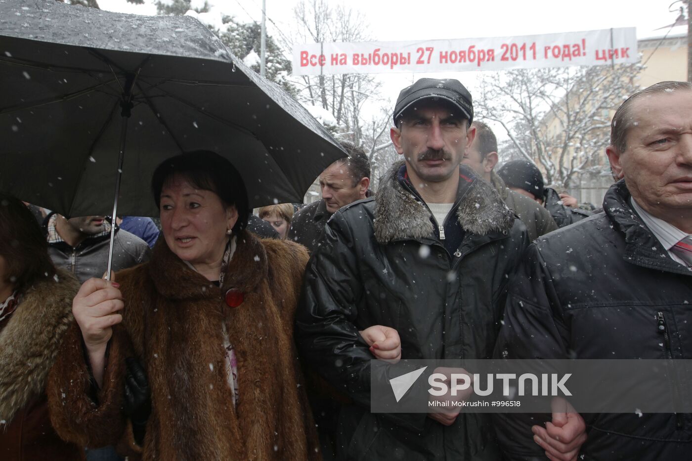 Rallies of Alla Djioyeva's advicates in Tskhinval