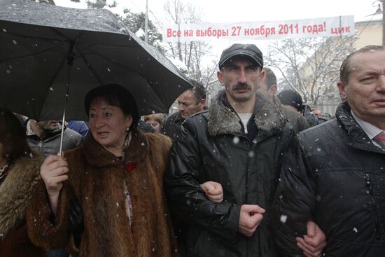 Rallies of Alla Djioyeva's advicates in Tskhinval