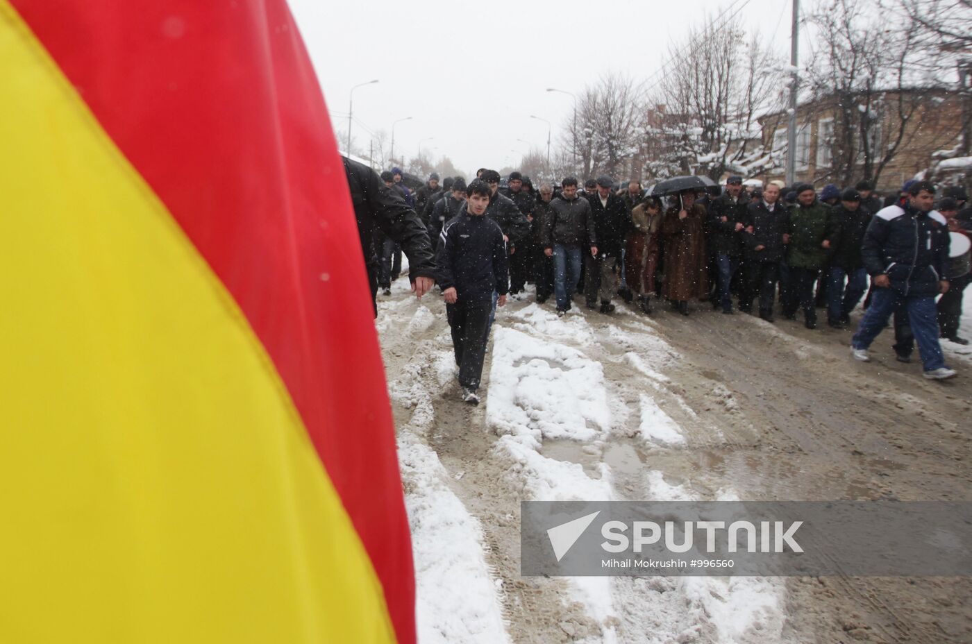 Rally of Alla Djioyeva's advocates in Tskhinval
