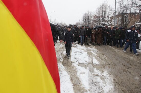 Rally of Alla Djioyeva's advocates in Tskhinval