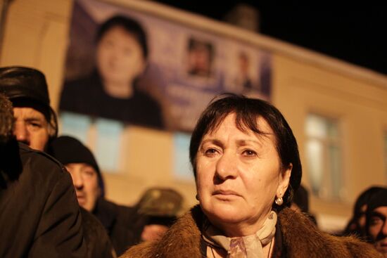 Alla Dzhioyeva supporters hold rally in Tskhinval