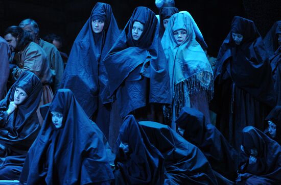 Dress rehearsal of opera "Boris Godunov" at Bolshoi Theatre