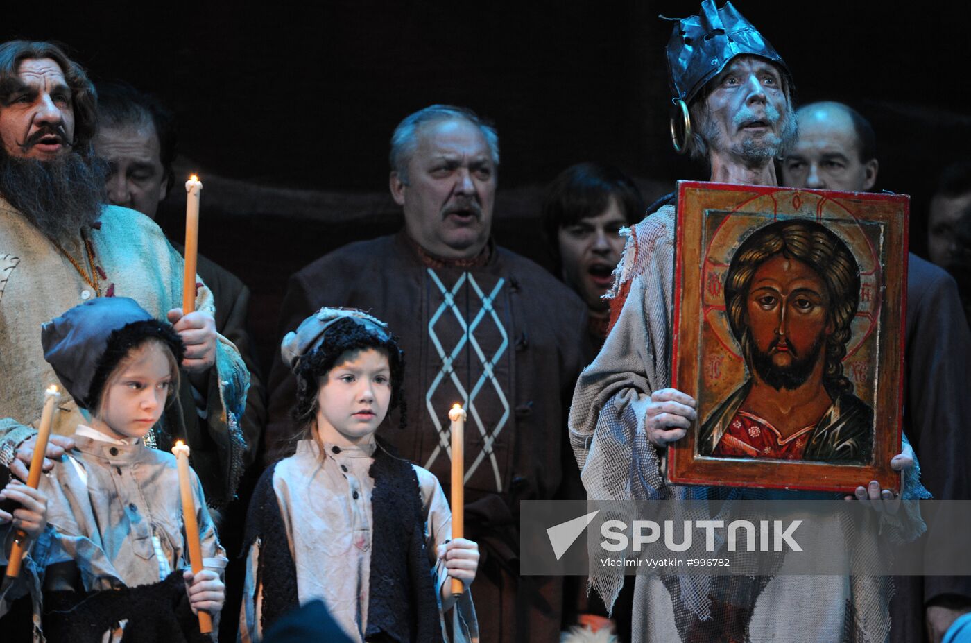 Dress rehearsal of opera "Boris Godunov" at Bolshoi Theatre