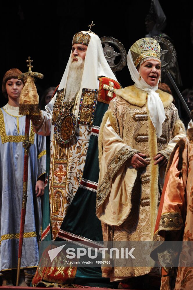 Dress rehearsal of opera "Boris Godunov" at Bolshoi Theatre