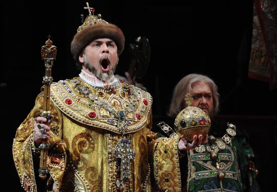 Dress rehearsal of opera "Boris Godunov" at Bolshoi Theatre