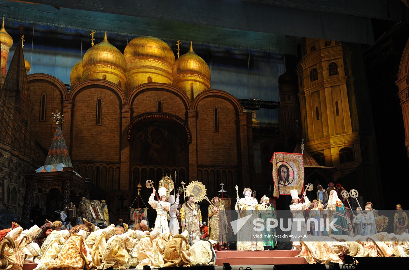 Dress rehearsal of opera "Boris Godunov" at Bolshoi Theatre