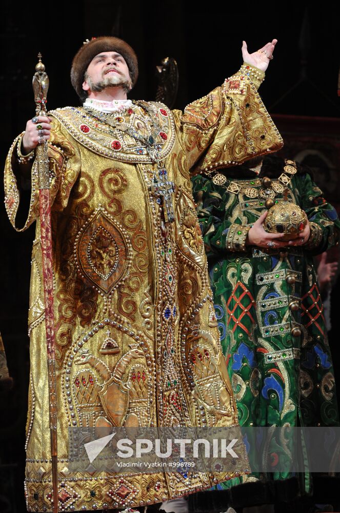Dress rehearsal of opera "Boris Godunov" at Bolshoi Theatre