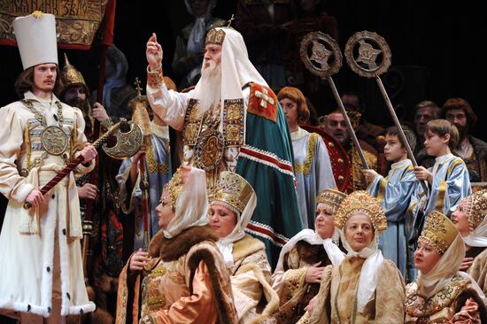 Dress rehearsal of opera "Boris Godunov" at Bolshoi Theatre