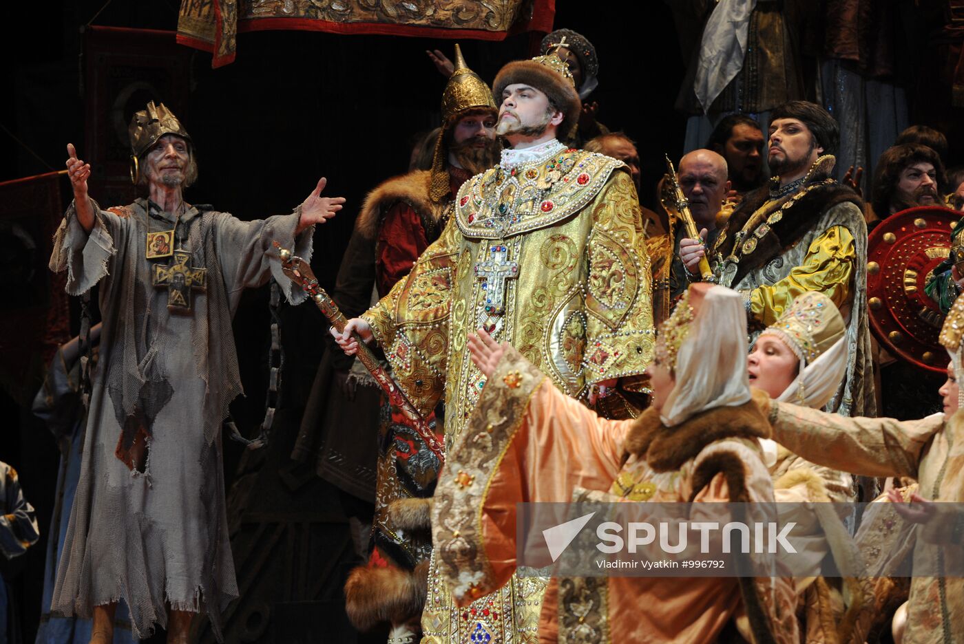 Dress rehearsal of opera "Boris Godunov" at Bolshoi Theatre