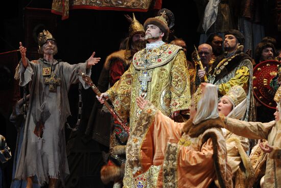 Dress rehearsal of opera "Boris Godunov" at Bolshoi Theatre