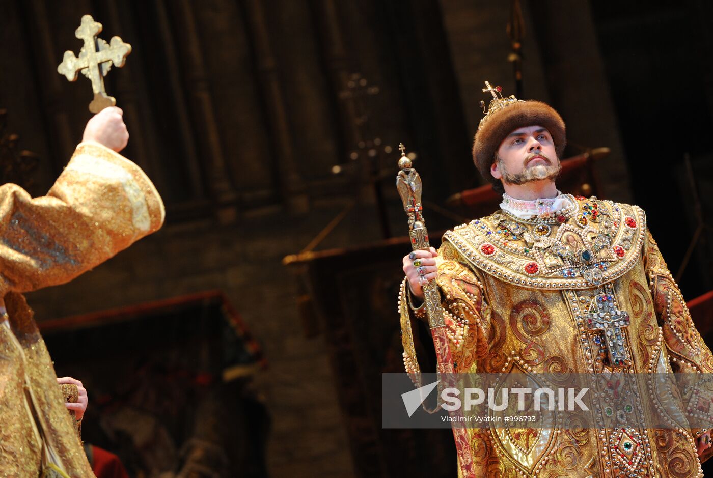 Dress rehearsal of opera "Boris Godunov" at Bolshoi Theatre