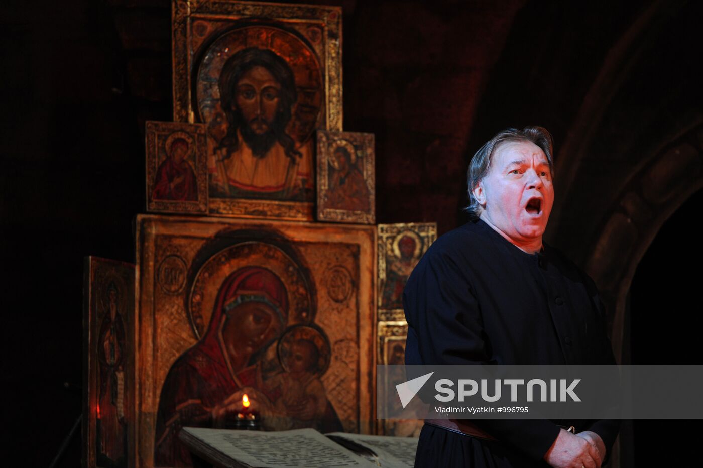 Dress rehearsal of opera "Boris Godunov" at Bolshoi Theatre