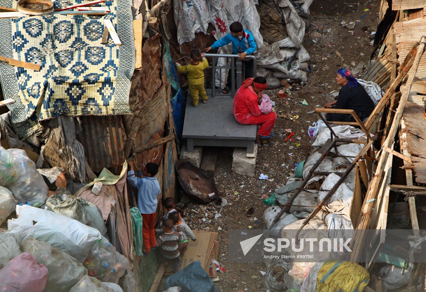 Garbage City in outskirts of Cairo, Egypt