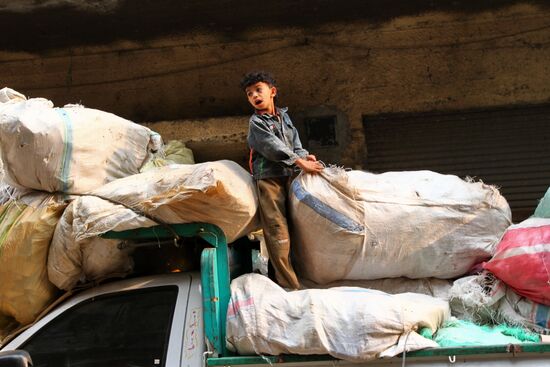 Garbage City in outskirts of Cairo, Egypt